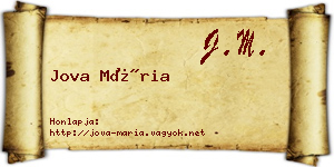 Jova Mária névjegykártya
